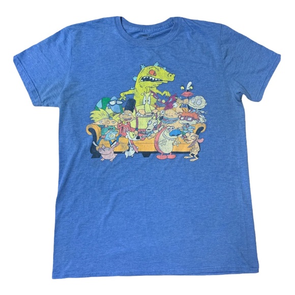 Nickelodeon T-Shirt Nicktoons Characters Print Short Sleeve Round Neck - Picture 1 of 5